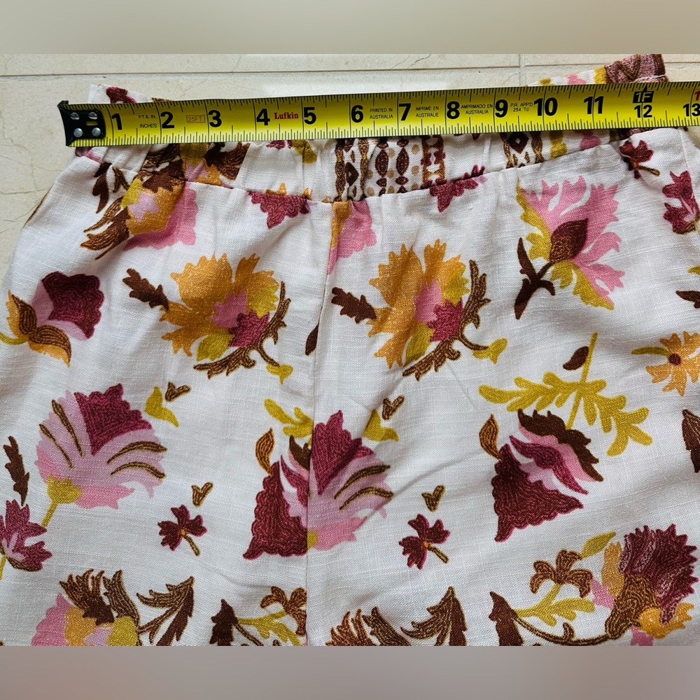 GLG Boho Floral Wide Leg Pants S Fairy Cottage Festival Beach Elastic Waist - Picture 3 of 8